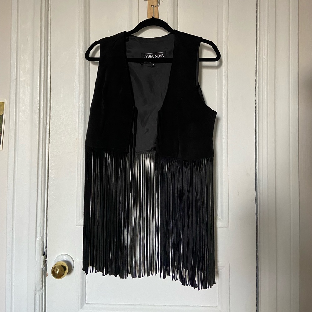 Vintage black suede